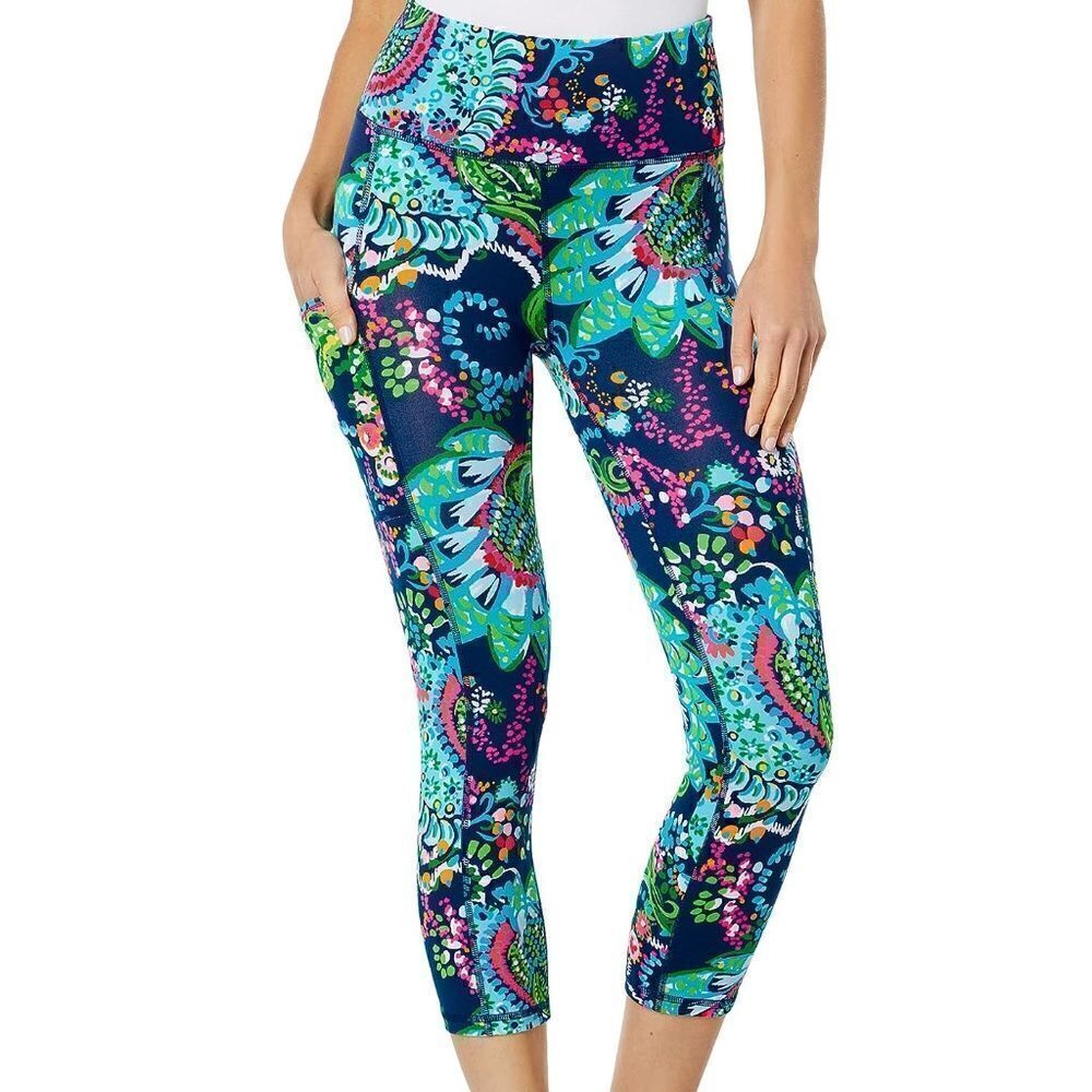 $108 NWT Women's Lilly Pulitzer Weekender High Rise Crop Leggings Size XXS 2XS